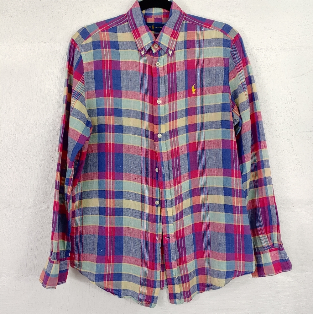 RALPH LAUREN MENS LINEN BUTTON DOWN